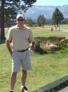 Michael golfing in Lake Tahoe